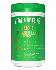 Vital Proteins Matcha Lattes, Matcha Green Tea Collagen Latte Powder, L-Theanine & Caffeine & MCTs - Supporting Healthy Hair, Skin, Nails - Original
