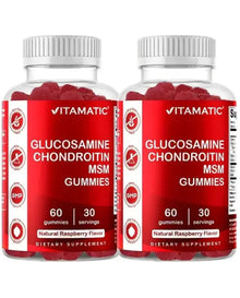 Vitamatic 2 Pack Glucosamine Chondroitin Gummies with MSM & Vitamin E - Joint Support - 60 Pectin Based Gummies
