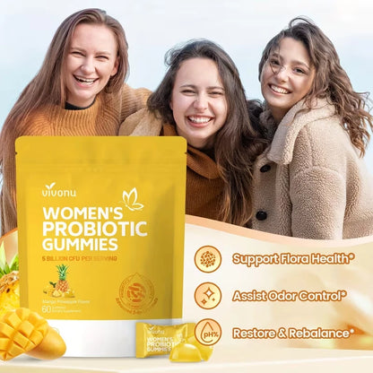 VivoNu Vaginal Probiotic for Women, 5 billion CFU, Mango Pineapple flavor, 60 Gummies