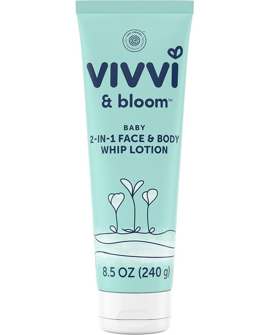 Vivvi & Bloom Gentle 2-in-1 Baby Lotion, Face and Body, for Delicate & Sensitive Baby Skin, Hypoallergenic Lotion Natural Scent, 8.5 oz (Pack of 1)

