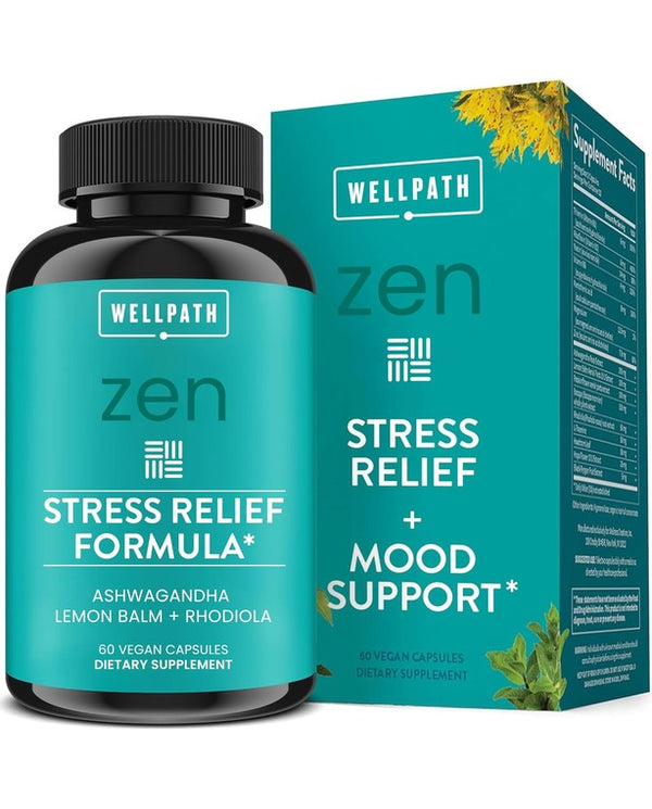 WellPath Zen Stress Relief Supplement + Mood Support | Calm, Stress & Energy Support - 60 Ct
