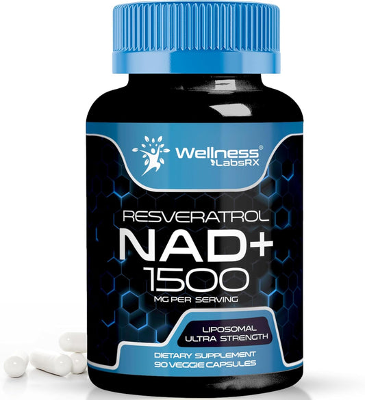 Wellness Labsrx NAD+ Supplement 1500mg with Resveratrol, 90 caps