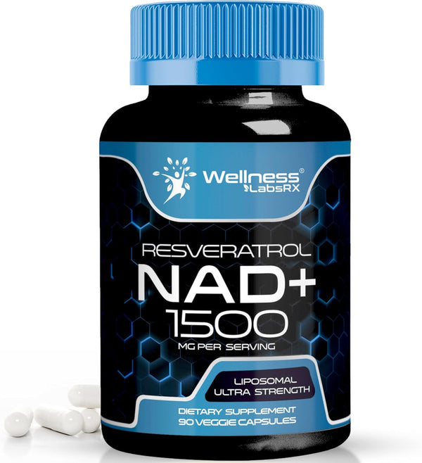 Wellness Labsrx NAD+ Supplement 1500mg with Resveratrol, 90 caps