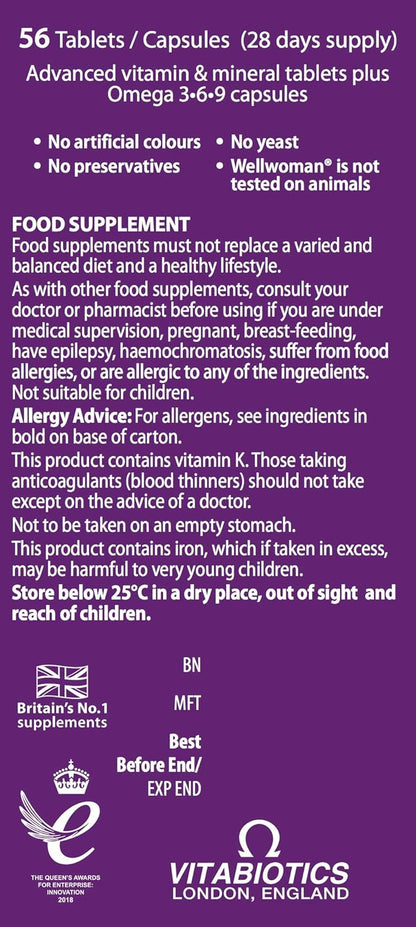 Vitabiotics Wellwoman Plus Tablets 56 Capsules