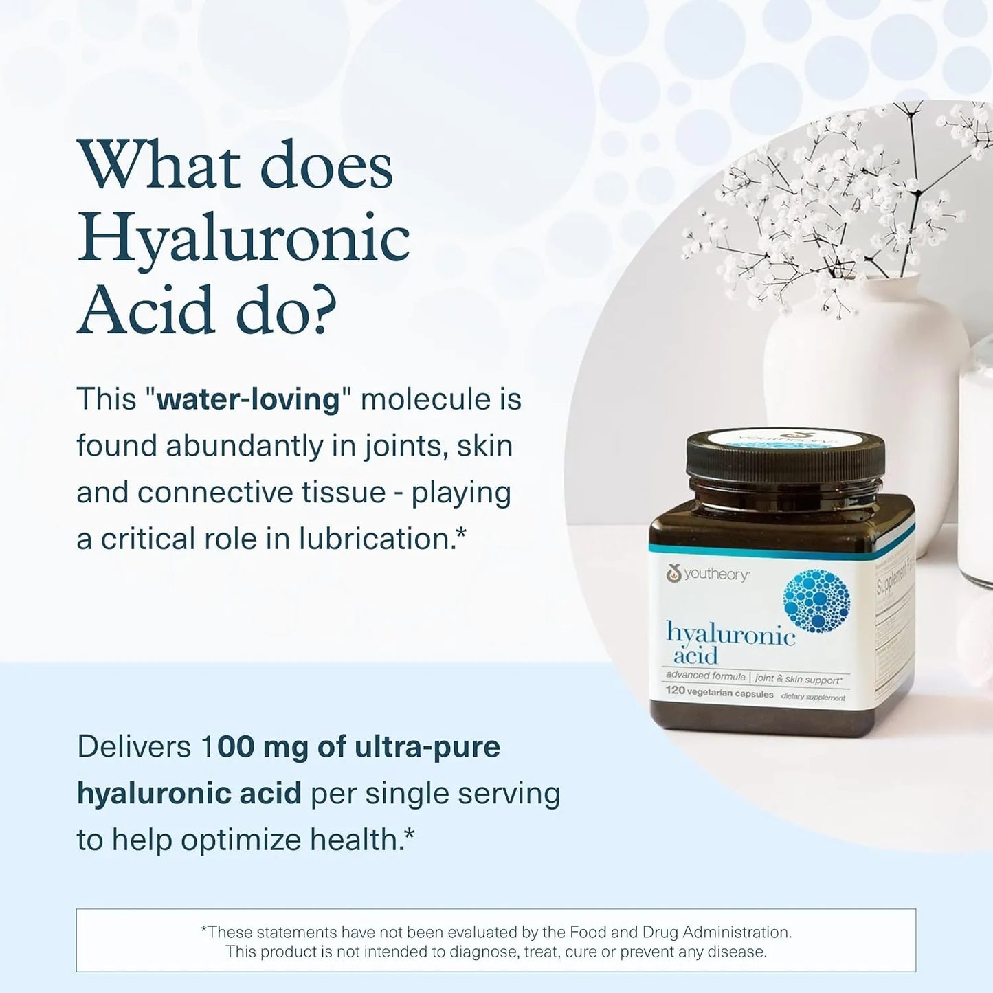 Youtheory Hyaluronic Acid, Advanced Formula, 120 Vegetarian Capsules