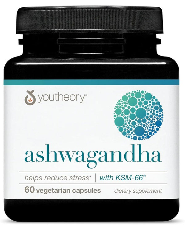 Youtheory Ashwagandha - 1,000 mg - Stress Support Supplement - 60 Vegetarian Capsules

