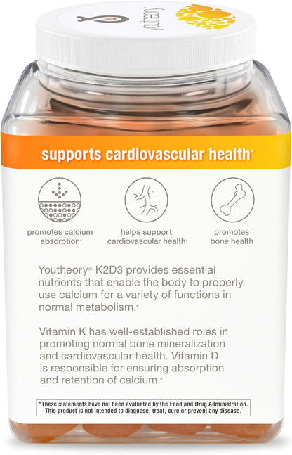 Youtheory K2D3 Zero Sugar Gummies, 120 ct.