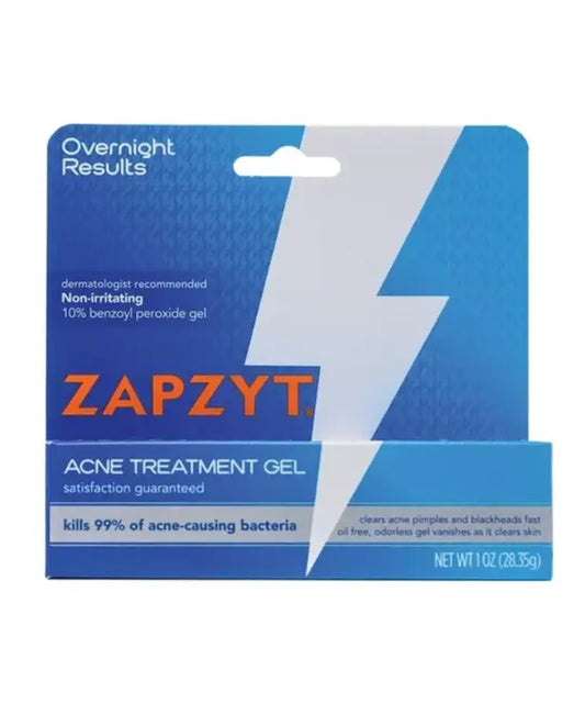 ZAPZYT Maximum Strength 10% Benzoyl Peroxide Acne Treatment Gel 1 oz
