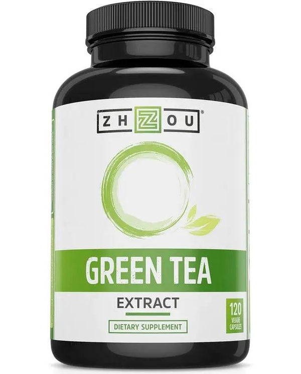 Zhou Green Tea Extract with EGCG, Metabolism, Natural Energy, Mental Focus, Immune Support, Antioxidant and Healthy Heart Formula, Non-GMO, Gluten Free, Money Back Guarantee, 120 Capsules
