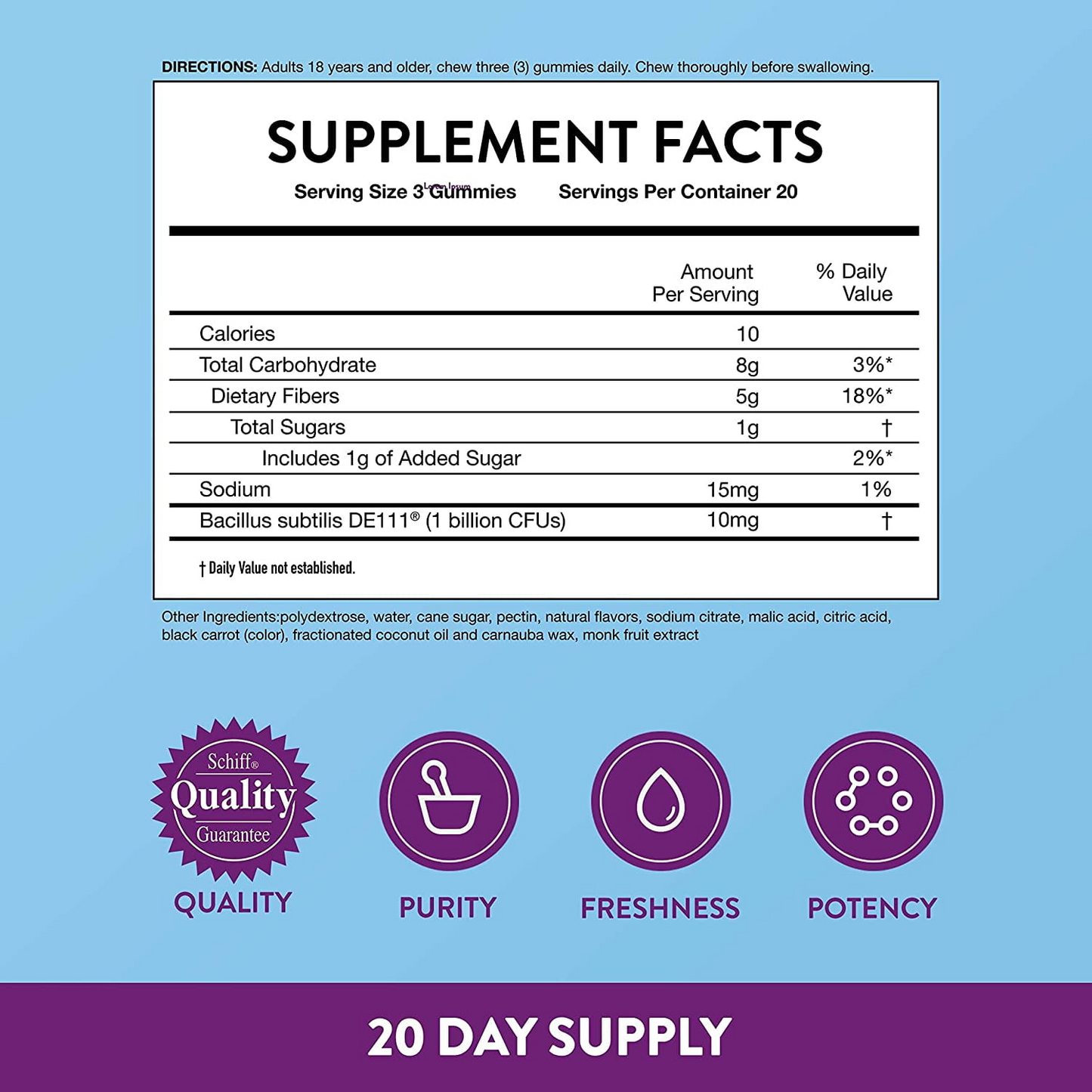 Digestive Advantage Prebiotic Fiber Gummies + Probiotics for Digestive Health, Daily Gummies for Women & Men, Digestive Supplement for Regularity