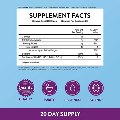 Digestive Advantage Prebiotic Fiber Gummies + Probiotics for Digestive Health, Daily Gummies for Women & Men, Digestive Supplement for Regularity
