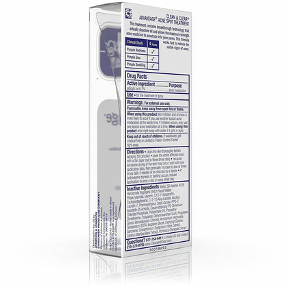 Clean & Clear Advantage Acne Spot Treatment with 2% Salicylic Acid, 0.75 fl. oz