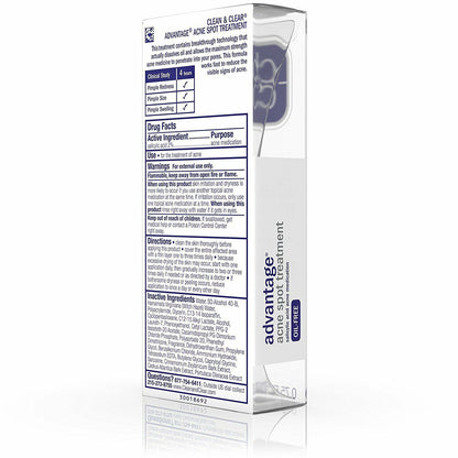 Clean & Clear Advantage Acne Spot Treatment with 2% Salicylic Acid, 0.75 fl. oz