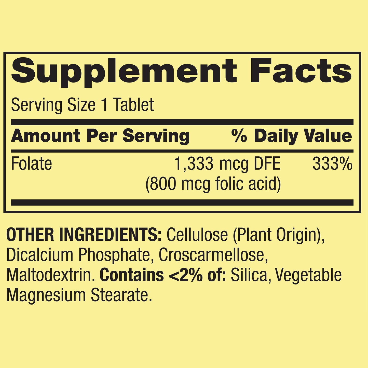 Spring Valley's Folate Dietary Supplement - 1,333mcg, 400 Count