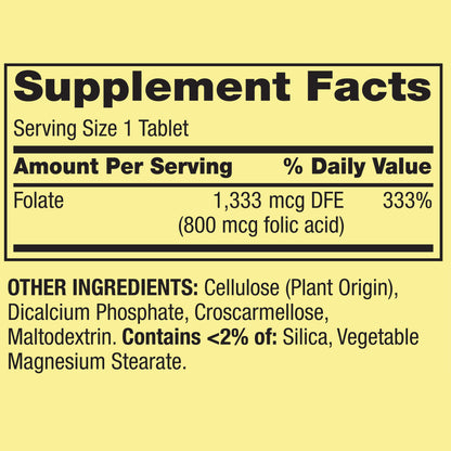 Spring Valley's Folate Dietary Supplement - 1,333mcg, 400 Count