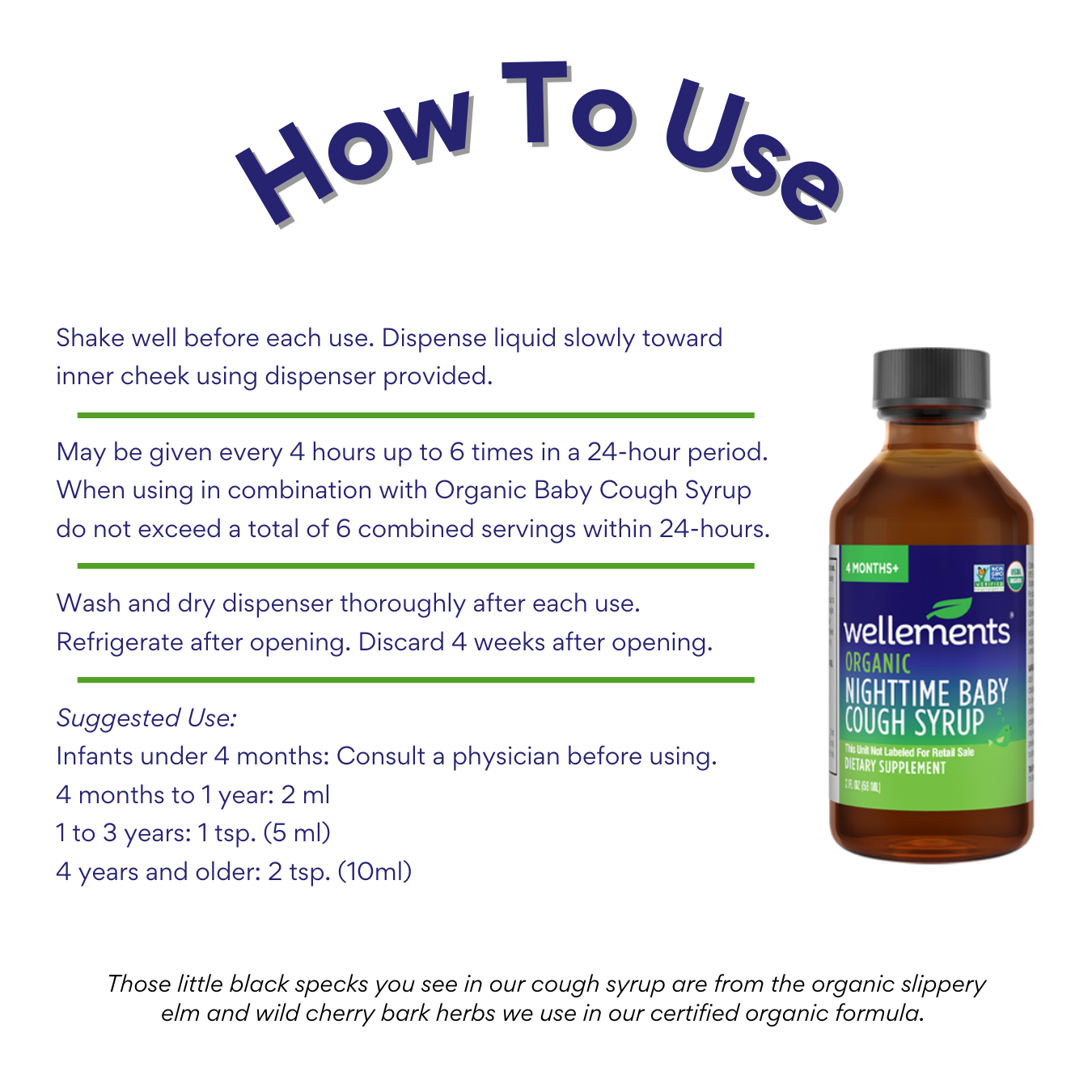 Wellements Organic Night Time Baby Cough & Mucus Syrup, 2 fl. Oz.