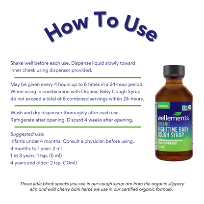 Wellements Organic Night Time Baby Cough & Mucus Syrup, 2 fl. Oz.
