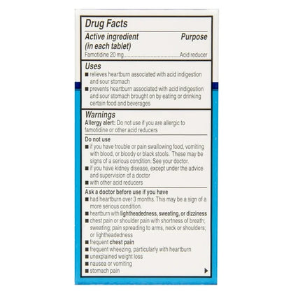 Equate Maximum Strength Famotidine Tablets, 20 mg, 25 Count