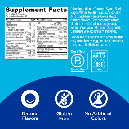 OLLY Men's Gummy Multivitamin, 45 Day Supply, BlackBerry Blitz, 90 Gummies