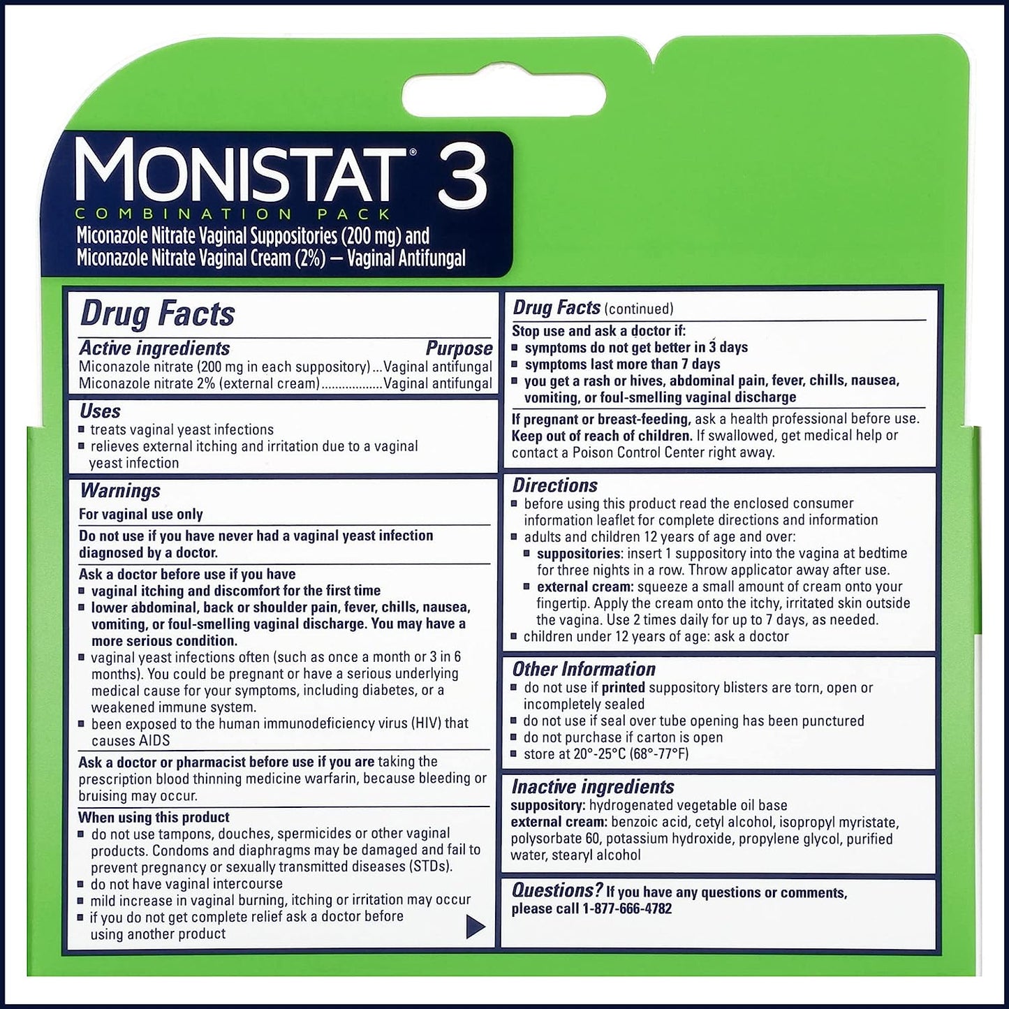 MONISTAT-Day Yeast Infection Treatment Suppositories + Itch Relief Cream, 3 Piece Set