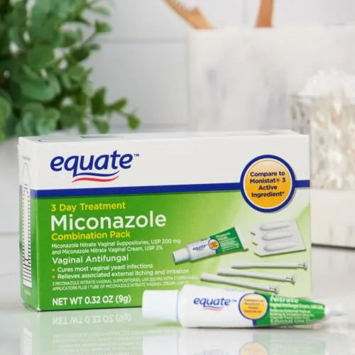 Equate Miconazole Nitrate Vaginal Suppositories (200 mg) & Miconazole Nitrate Cream (2%), Combo Pack