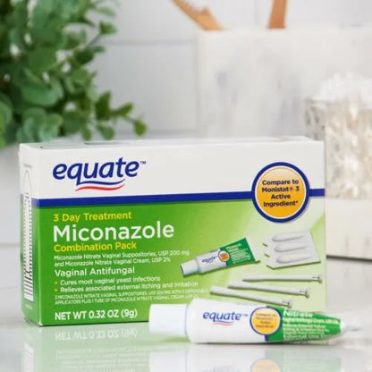 Equate Miconazole Nitrate Vaginal Suppositories (200 mg) & Miconazole Nitrate Cream (2%), Combo Pack