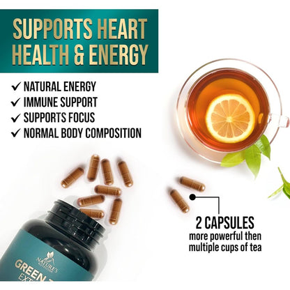 Nature's Nutrition Green Tea Green Tea Extract 3x strength 1040mg per serving 240 Capsules