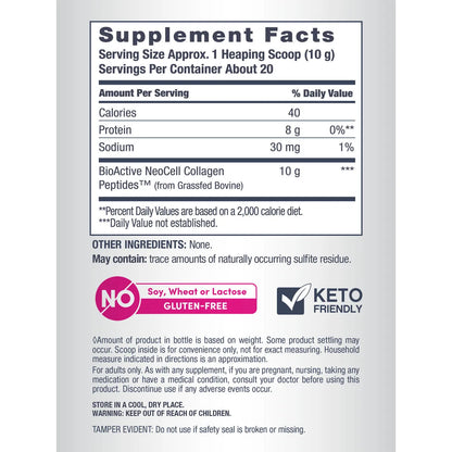 Neocell Collagen Powder, 10g Collagen Peptides per Serving, Healthy Hair, Skin, Nails & Joints, Unflavored, 7 Oz
