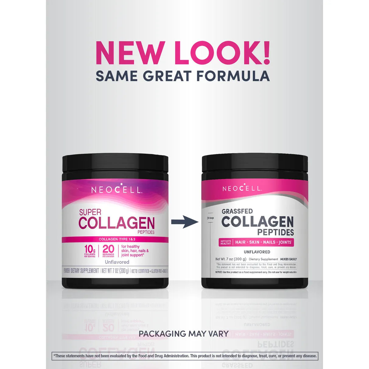 Neocell Collagen Powder, 10g Collagen Peptides per Serving, Healthy Hair, Skin, Nails & Joints, Unflavored, 7 Oz