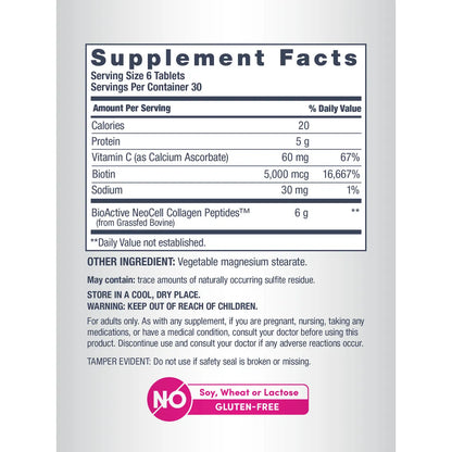 Neocell Super Collagen +Vitamin C & Biotin 180 ct