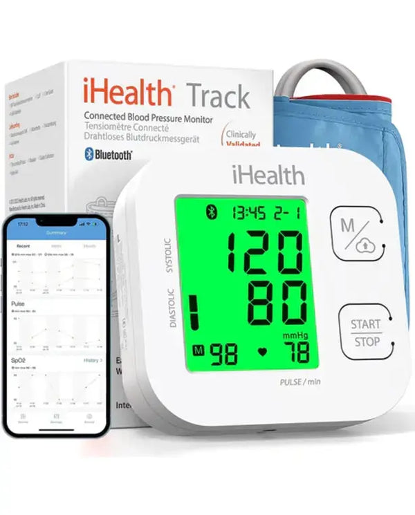 iHealth Smart Upper Arm Blood Pressure Monitor with Wide Range Cuff That fits Standard to Large Adult Arms, Bluetooth Compatible for iOS & Android Devices
