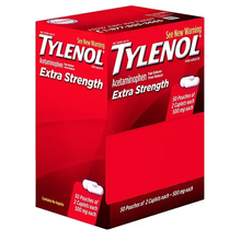 Tylenol Extra Strength 50 Pouches of 2 Caplets Each Vitamins Depots