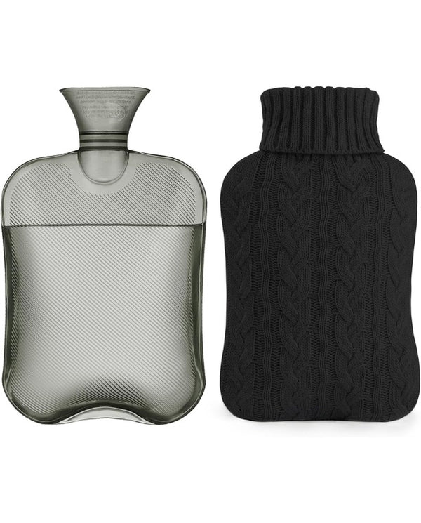 samply Hot Water Bottle with Knitted Cover, 2L Hot Water Bag 