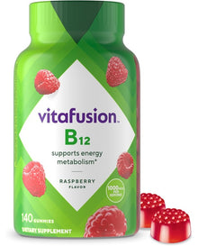 vitafusion Vitamin B12 Gummy Vitamins for Energy Metabolism Support, Natural Raspberry Flavored, America’s Number 1 Gummy Vitamin Brand, 70 Day Supply, 140 Count

